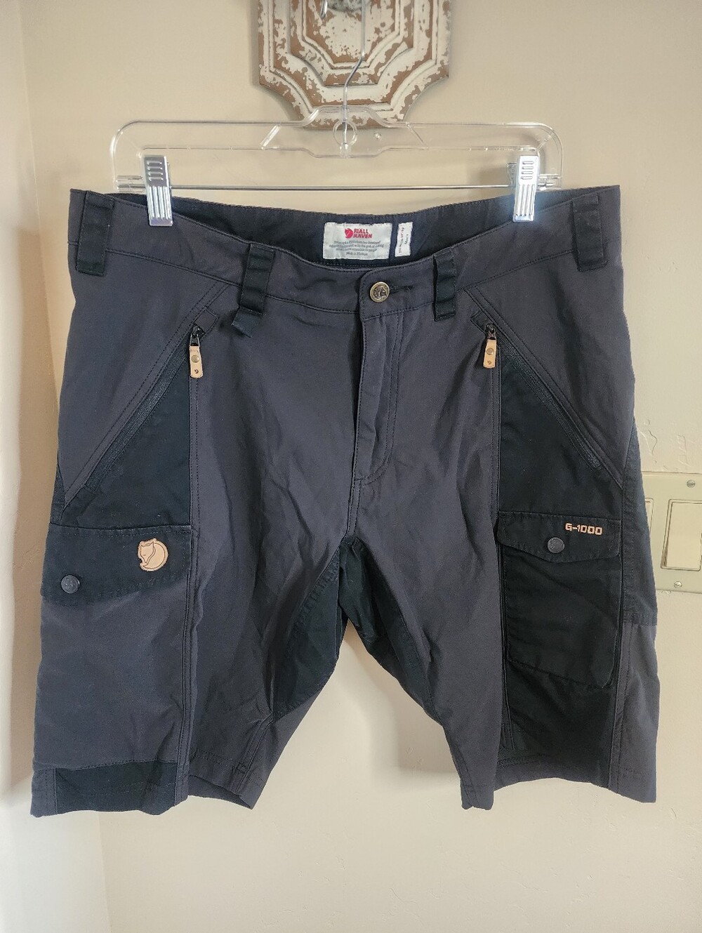 Fjallraven G-1000 Abisko/Nikka Hiking Shorts Dark Gray Men's Size 33-34